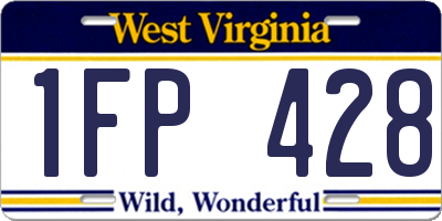 WV license plate 1FP428
