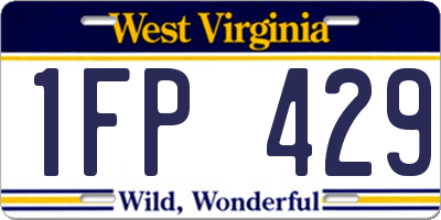 WV license plate 1FP429