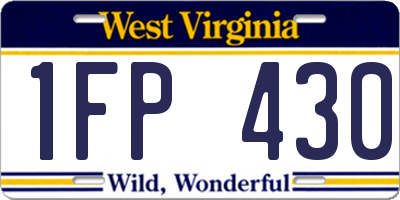 WV license plate 1FP430