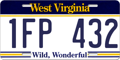WV license plate 1FP432