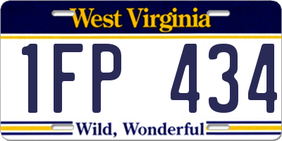 WV license plate 1FP434