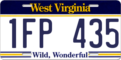 WV license plate 1FP435