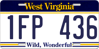 WV license plate 1FP436