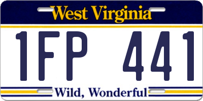 WV license plate 1FP441