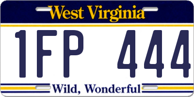 WV license plate 1FP444