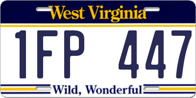 WV license plate 1FP447