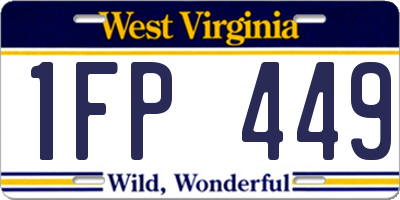 WV license plate 1FP449