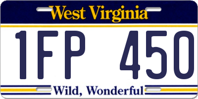 WV license plate 1FP450