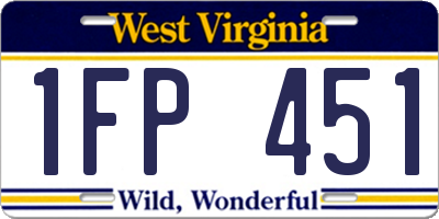 WV license plate 1FP451