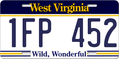 WV license plate 1FP452