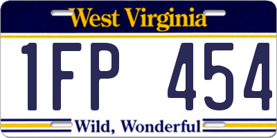 WV license plate 1FP454