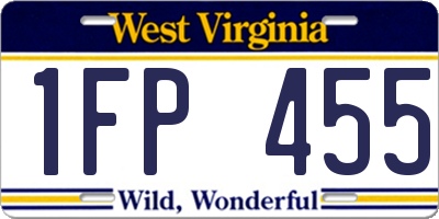 WV license plate 1FP455