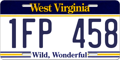 WV license plate 1FP458