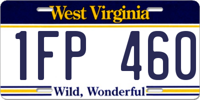 WV license plate 1FP460