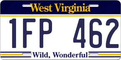 WV license plate 1FP462