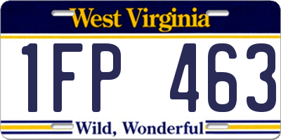 WV license plate 1FP463