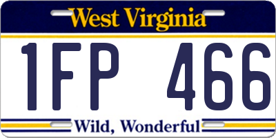 WV license plate 1FP466