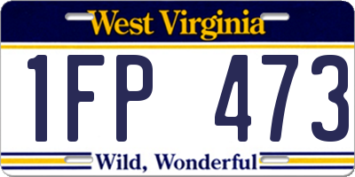 WV license plate 1FP473