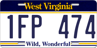 WV license plate 1FP474
