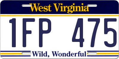 WV license plate 1FP475