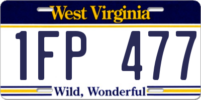 WV license plate 1FP477