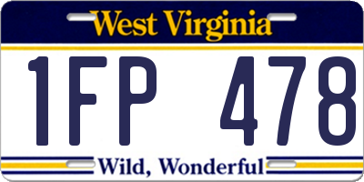 WV license plate 1FP478