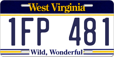 WV license plate 1FP481