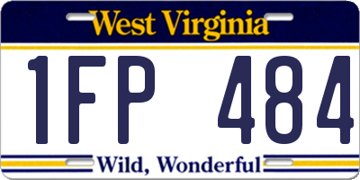 WV license plate 1FP484