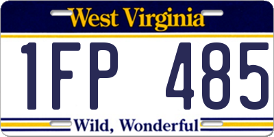 WV license plate 1FP485