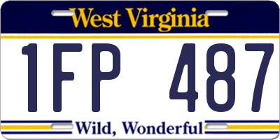 WV license plate 1FP487