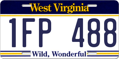 WV license plate 1FP488