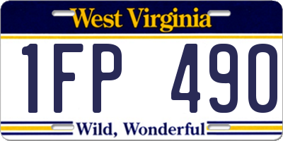 WV license plate 1FP490