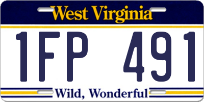 WV license plate 1FP491