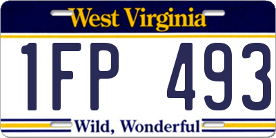 WV license plate 1FP493