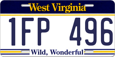 WV license plate 1FP496
