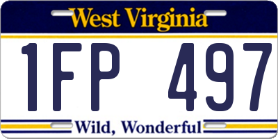 WV license plate 1FP497