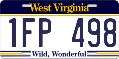WV license plate 1FP498