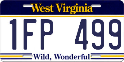 WV license plate 1FP499