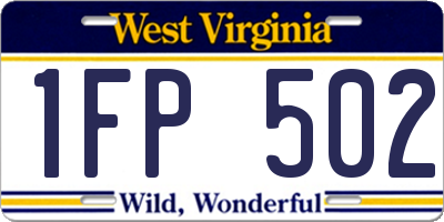 WV license plate 1FP502