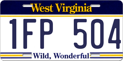WV license plate 1FP504