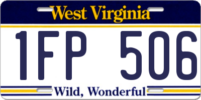 WV license plate 1FP506