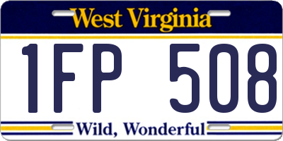 WV license plate 1FP508