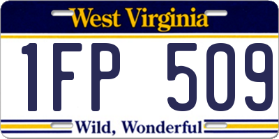 WV license plate 1FP509