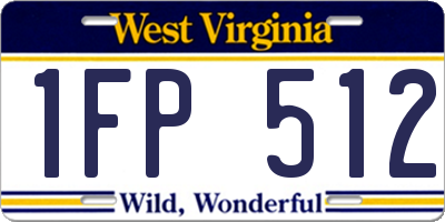 WV license plate 1FP512