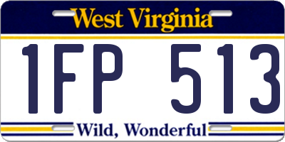 WV license plate 1FP513