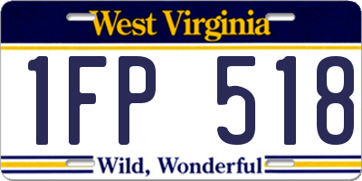 WV license plate 1FP518