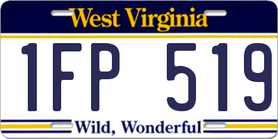 WV license plate 1FP519
