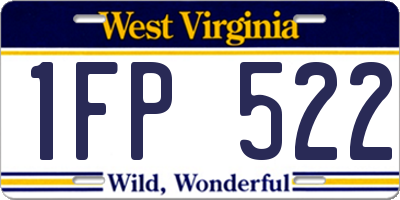 WV license plate 1FP522