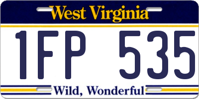 WV license plate 1FP535