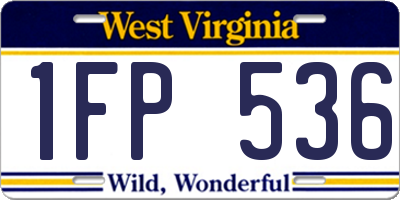 WV license plate 1FP536